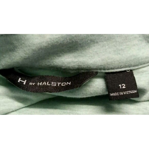 H By Halston Jacket Size 12 Zip Green Pockets Cotton Blend - Picture 2 of 8